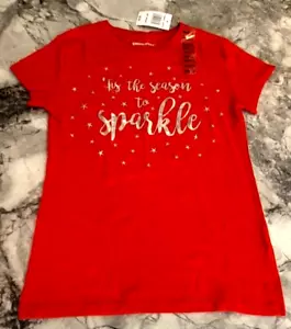 Camiseta roja manga corta CHEMISTRY Holiday "Tis the Season to Sparkle"; M; Nueva con etiquetas - Imagen 1 de 17