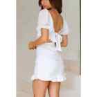 One And Only White Short Sleeve Twist Keyhole Mini Dress/ S