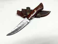 Handmade custom Skinner Knife camping hunting Kitchen Damascus steel with Cover