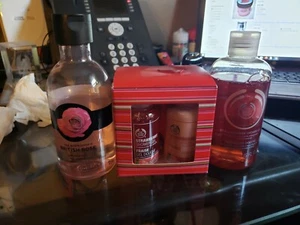 Body Shop Strawberry Gel and Lotion Set Plus 8.4 OZ BONUS BRITISH ROSE - Picture 1 of 6