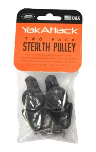YakAttack Kayak Stealth Pulley w Hardware Black 2 Pack Quiet Low Profile - Picture 1 of 5