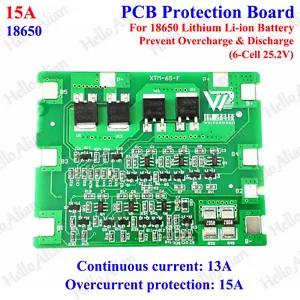 6S 15A 18650 Lithium Li-ion Battery BMS Circuit Protection PCB Board 22.2V 25.2V - Picture 1 of 2