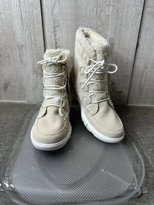 Sorel Womens Boots Sz 8.5 Explorer Next Joan Lace Up Beige Waterproof Insulated - Picture 1 of 8