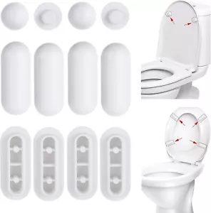 12PCS Embedded Toilet Seat Bumpers, Universal Buffer Toilet Lid Rubber Bumpers f - Picture 1 of 7