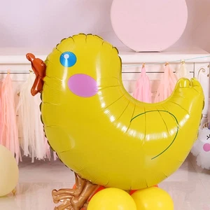 2 Pcs Piccolo Palloncino Di Pollo Giallo Bambino Palloncini Stagnola Compleanno - Foto 1 di 11