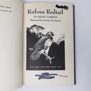 Rufous Redtail by Helen Garrett (1947, Hardcover, Illustrated, Ex-Library) - Picture 1 of 10