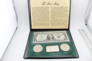 VINTAGE US SILVER STORY COIN & NOTE LOT - Bild 1 von 6