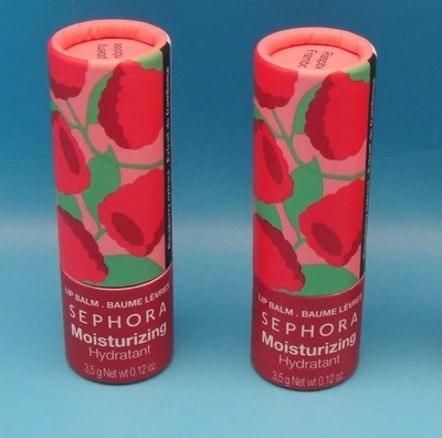 2 Sephora увлажняющий бальзам для губ лот * МАЛИНА * запечатанный 0,12 унций. БЕСПЛАТНАЯ ДОСТАВКА - Изображение 1 из 4