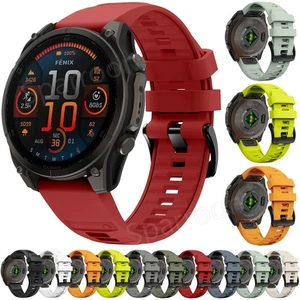 For Garmin Fenix 8/7/7X/6/6X Pro/5X/Epix Pro Quick Fit Silicone Watch Band Strap - Picture 1 of 69