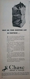 1945 Chase Brass & Copper First on shopping list postwar vintage ad - Picture 1 of 1