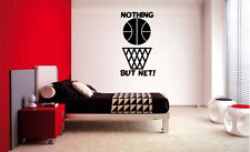 NOTHING BUT NET VINYL WALL DECAL BASKETBALL BOY LETTERING DECOR STICKER SPORTS