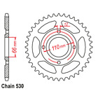 New Supersprox 40T Sprocket Steel - Rear For Yamaha Xs360, Rd400 11-1A1-40