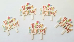 20 HAPPY BIRTHDAY CUPCAKE TOPPERS-CARD CAKE TOPPER-PARTY-KIDS/CHILDRENS-CARTOON - Picture 1 of 5