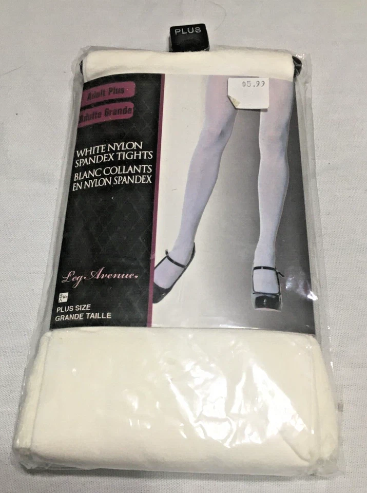 MEDIAS LEG AVENUE SEXY BLANCAS TALLA GRANDE NYLON SPANDEX Foto 1 de 1