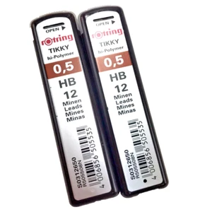 rOtring Tikky Piombo Matita Meccanico 0,5 mm HB x2 Confezioni - 24 Ct - Foto 1 di 2