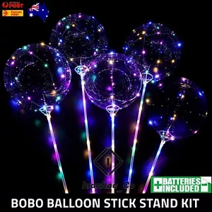 5x LED String Light Round BOBO Bubble Balloons Stand Stick Kit Weddings Party AU - Picture 1 of 17
