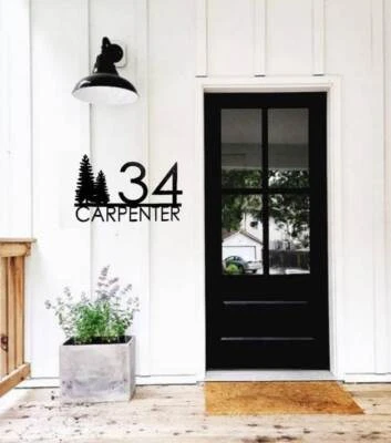 Rustic Address Sign | Pine Tree Sign | House Numbers | Metal Address Sign - Image 1 of 4