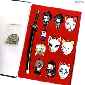 Anime Demon Slayer Keychain Sword Mask Zinc Alloy Pendant Cosplay Props Jewelry - Picture 1 of 14