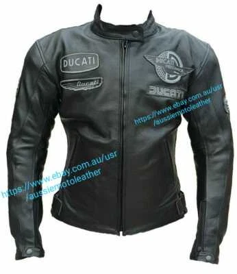 DUCATI JACKET MOTORCYCLE MOTOCROSS MOTORBIKE LEATHER LEDER RACING BIKERS BIKE - Imagem 1 de 4