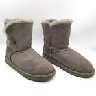 Ugg Australia Womens Bailey 5991Y Gray Suede Pull On Ankle Snow Boots Size 7
