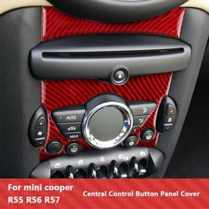 Carbon Fiber Central Control Button Panel Cover For Mini Cooper R55 R56 R57 - Imagen 1 de 12