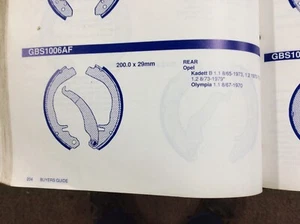 Quality Don Brake Shoe Set Rear Opel Kadett A/B 1.0/1.1/1.2 Olympia 1.1 200x29mm - Picture 1 of 3