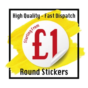 PERSONALISED ROUND PRINTED STICKERS CUSTOM LOGO LABELS BUSINESS SHIPPING - Picture 1 of 13