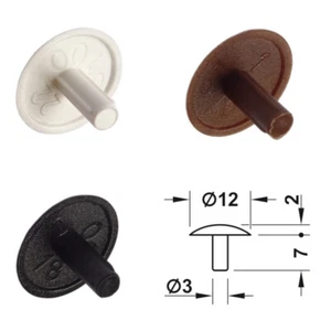 Copertura fori in plastica 3 mm tappi per fori inutilizzati pino bianco nero e marrone FIT BILLY - Foto 1 di 4