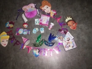 Disney Princess Party Dekoration Kindergeburtstag DVD Prinzessin Masken Girlande - Bild 1 von 14