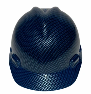 Hydro Dipped Hard Hat MSA V-Gard Cap Style Teal Blue Carbon Fiber High Gloss - Picture 1 of 3