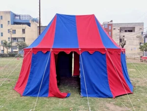 VENTA FIN DE SEMANA Tienda de campaña medieval burgandía 5x3 metros rojo azul... - Imagen 1 de 6