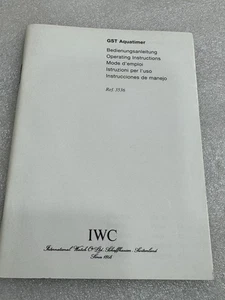 IWC Ref 3536 GST AQUATIMER Operating Booklets A04782/11.01 - Picture 1 of 5