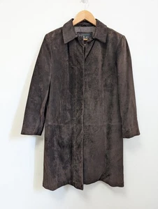Milan Leather - Women's - Brown Suede Leather Coat - UK Size 12 - Picture 1 of 5