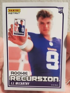 Panini Instantáneo 2024 JJ J.J. MCCARTHY NOVATO RECURSIÓN RC SP MINNESOTA VIKINGOS - Imagen 1 de 2