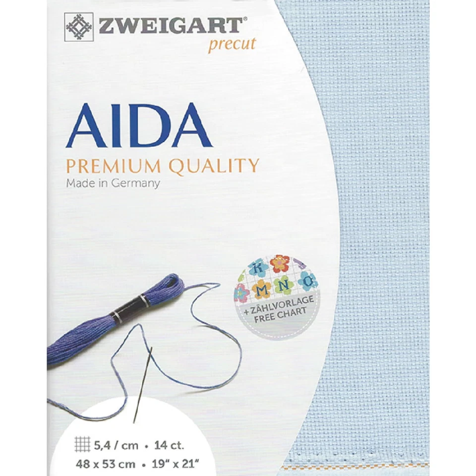 Precut Zweigart Stern-Aida 14 count Pale Blue 3706/5130