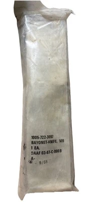 Bayoneta Original Rara USGI Guerra de Vietnam Nueva de Lote Antiguo Sellada 1005-722-3097 12/1968 Imperial Foto 1 de 3