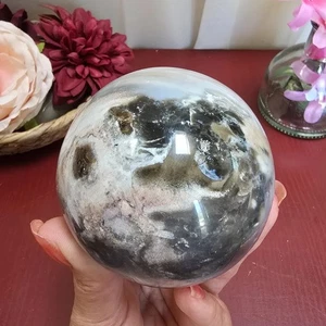 Large 72mm Ocean Jasper Crystal Sphere Natural Mineral Specimen White Pinks Blue - Picture 1 of 8