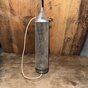 Tubo grillo esca da pesca vintage con tappo e coperchio. Espositore bello. (T7) - Foto 1 di 5