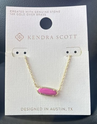 Kendra Scott 14K Gold Brass Eva Long Pendant Necklace with Magenta Magnesite - Image 1 of 3
