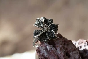 Black & White Diamond Sterling Silver Ring - Picture 1 of 1