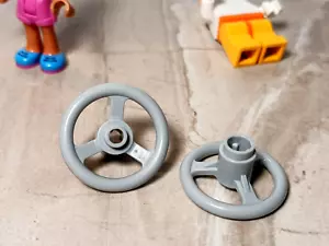 LEGO Steering Wheel Technic Large 2x2 Race Car Semi Truck Light Blue Gray Part - Picture 1 of 1