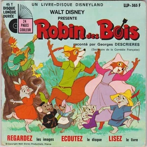ROBIN DES BOIS WALT DISNEY GEORGES DESCRIERES LIVRE DISQUE FRENCH 45 SINGLE - Imagen 1 de 1