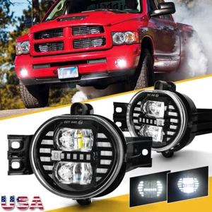For Dodge Ram 1500 2500 3500 02-08 Durango 02-06 LED Fog Lights Pickup Truck 2pc - Picture 1 of 16