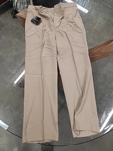 HAGGAR IMPERIAL MENS PANTS 36X30 Tan Khaki DRESS SLACK WOOL BLEND VTG USA NWT - Picture 1 of 8