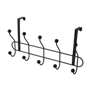 5-Hooks Over The Door Hanger Clothes Storage Towel Iron Hanging Rack for Bedroom - Picture 1 of 4