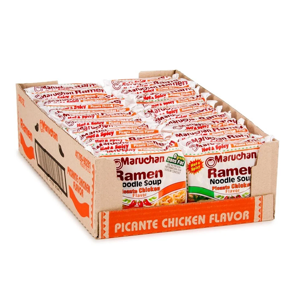 Maruchan Ramen Noodles 3oz Pack of 24 Spicy Picante Chicken Flavor