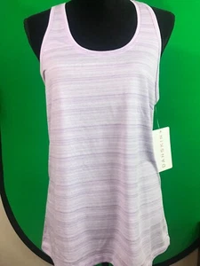 DANSKIN MELANGE PURPLE STRIPE RACER BACK TANK TOP SIZE M - Picture 1 of 5