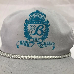 THE BIBB COMPANY GRÁFICO LOGO HOMBRE GRIS ALA ANCHA AJUSTABLE CORREA GORRA SOMBRERO - Imagen 1 de 8