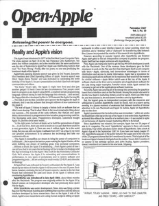 Open-Apple Newsletter, November 1987, Apple II II+ IIe IIc IIgs - Picture 1 of 3