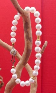 schimmerndes Perlen Armband mit 585 Gelbgold und Diamanten - Bild 1 von 4